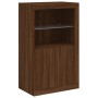 Sideboard with LED lights brown oak engineered wood by , Lockers and storage cabinets - Ref: Foro24-836629, Price: 98,68 €, D...