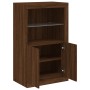 Sideboard with LED lights brown oak engineered wood by , Lockers and storage cabinets - Ref: Foro24-836629, Price: 98,68 €, D...