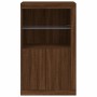 Sideboard with LED lights brown oak engineered wood by , Lockers and storage cabinets - Ref: Foro24-836629, Price: 98,68 €, D...