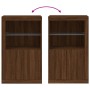 Sideboard with LED lights brown oak engineered wood by , Lockers and storage cabinets - Ref: Foro24-836629, Price: 98,68 €, D...