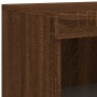 Sideboard with LED lights brown oak engineered wood by , Lockers and storage cabinets - Ref: Foro24-836629, Price: 98,68 €, D...