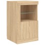 Sideboard with LED lights Sonoma oak engineered wood by , Lockers and storage cabinets - Ref: Foro24-836634, Price: 58,90 €, ...