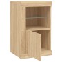 Sideboard with LED lights Sonoma oak engineered wood by , Lockers and storage cabinets - Ref: Foro24-836634, Price: 58,90 €, ...