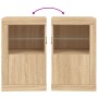 Sideboard with LED lights Sonoma oak engineered wood by , Lockers and storage cabinets - Ref: Foro24-836634, Price: 58,90 €, ...