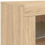 Sideboard with LED lights Sonoma oak engineered wood by , Lockers and storage cabinets - Ref: Foro24-836634, Price: 58,90 €, ...