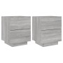 Bedside tables LED lights 2 pcs Sonoma gray engineered wood by , Nightstands - Ref: Foro24-836746, Price: 118,68 €, Discount: %