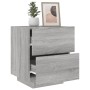 Bedside tables LED lights 2 pcs Sonoma gray engineered wood by , Nightstands - Ref: Foro24-836746, Price: 118,68 €, Discount: %