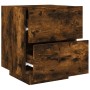 Bedside table LED lights 2 pcs engineered wood smoked oak by , Nightstands - Ref: Foro24-836744, Price: 106,84 €, Discount: %