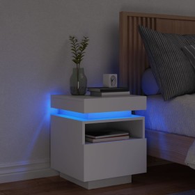 Bedside table with white LED lights 40x39x48.5 cm by , Nightstands - Ref: Foro24-836784, Price: 72,43 €, Discount: %