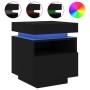 Black nightstand with LED lights 40x39x48.5 cm by , Nightstands - Ref: Foro24-836786, Price: 72,43 €, Discount: %