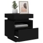 Black nightstand with LED lights 40x39x48.5 cm by , Nightstands - Ref: Foro24-836786, Price: 72,43 €, Discount: %