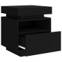 Black nightstand with LED lights 40x39x48.5 cm by , Nightstands - Ref: Foro24-836786, Price: 72,43 €, Discount: %