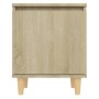 Mesitas de noche 2 uds con patas madera roble Sonoma 40x30x50cm de vidaXL, Mesitas de noche - Ref: Foro24-805822, Precio: 52,...