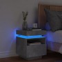 Concrete gray bedside table with LED lights 40x39x48.5 cm by , Nightstands - Ref: Foro24-836790, Price: 80,76 €, Discount: %