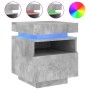 Concrete gray bedside table with LED lights 40x39x48.5 cm by , Nightstands - Ref: Foro24-836790, Price: 80,76 €, Discount: %