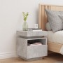 Concrete gray bedside table with LED lights 40x39x48.5 cm by , Nightstands - Ref: Foro24-836790, Price: 80,76 €, Discount: %