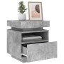 Concrete gray bedside table with LED lights 40x39x48.5 cm by , Nightstands - Ref: Foro24-836790, Price: 80,76 €, Discount: %