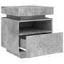 Concrete gray bedside table with LED lights 40x39x48.5 cm by , Nightstands - Ref: Foro24-836790, Price: 80,76 €, Discount: %