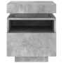 Concrete gray bedside table with LED lights 40x39x48.5 cm by , Nightstands - Ref: Foro24-836790, Price: 80,76 €, Discount: %