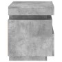 Concrete gray bedside table with LED lights 40x39x48.5 cm by , Nightstands - Ref: Foro24-836790, Price: 80,76 €, Discount: %