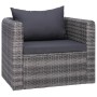 Set de muebles de jardín y cojines 6 pzas ratán sintético gris de vidaXL, Conjuntos de jardín - Ref: Foro24-44159, Precio: 92...