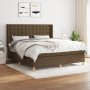 Cama box spring con colchón tela marrón oscuro 180x200 cm de , Camas y somieres - Ref: Foro24-3132332, Precio: 611,96 €, Desc...