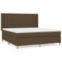 Cama box spring con colchón tela marrón oscuro 180x200 cm de , Camas y somieres - Ref: Foro24-3132332, Precio: 611,96 €, Desc...