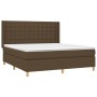 Cama box spring con colchón tela marrón oscuro 180x200 cm de , Camas y somieres - Ref: Foro24-3132332, Precio: 611,96 €, Desc...