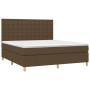 Boxspringbett-Matratze, LED-Leuchten, dunkelbrauner Stoff, 180 x 200 cm von , Betten und Lattenroste - Ref: Foro24-3135776, P...