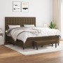 Cama box spring con colchón tela marrón oscuro 180x200 cm de , Camas y somieres - Ref: Foro24-3136936, Precio: 648,71 €, Desc...