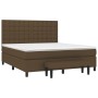 Cama box spring con colchón tela marrón oscuro 180x200 cm de , Camas y somieres - Ref: Foro24-3136936, Precio: 648,71 €, Desc...