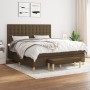 Cama box spring con colchón tela marrón oscuro 180x200 cm de , Camas y somieres - Ref: Foro24-3137496, Precio: 635,82 €, Desc...