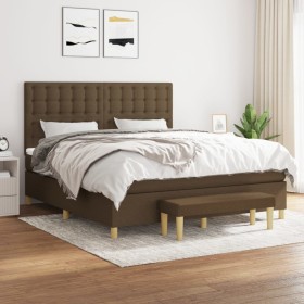 Box spring bed with dark brown fabric mattress 180x200 cm by , Beds and slatted bases - Ref: Foro24-3137496, Price: 647,99 €,...