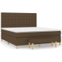 Cama box spring con colchón tela marrón oscuro 180x200 cm de , Camas y somieres - Ref: Foro24-3137496, Precio: 635,82 €, Desc...