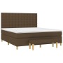 Cama box spring con colchón tela marrón oscuro 180x200 cm de , Camas y somieres - Ref: Foro24-3137496, Precio: 635,82 €, Desc...