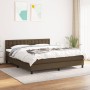 Cama box spring con colchón tela marrón oscuro 180x200 cm de , Camas y somieres - Ref: Foro24-3140396, Precio: 516,59 €, Desc...