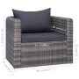 Set de muebles de jardín y cojines 6 pzas ratán sintético gris de vidaXL, Conjuntos de jardín - Ref: Foro24-44159, Precio: 92...