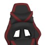 Silla gaming masaje reposapiés cuero sintético negro rojo tinto de , Sillones para videojuegos - Ref: Foro24-345441, Precio: ...