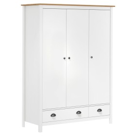 Hill Range 3-door wardrobe white pine wood 127x50x170cm by , Wardrobes - Ref: Foro24-288954, Price: 357,99 €, Discount: %