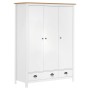 Hill Range 3-door wardrobe white pine wood 127x50x170cm by , Wardrobes - Ref: Foro24-288954, Price: 451,54 €, Discount: %