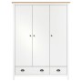 Hill Range 3-door wardrobe white pine wood 127x50x170cm by , Wardrobes - Ref: Foro24-288954, Price: 451,54 €, Discount: %