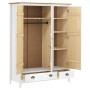 Hill Range 3-door wardrobe white pine wood 127x50x170cm by , Wardrobes - Ref: Foro24-288954, Price: 451,54 €, Discount: %