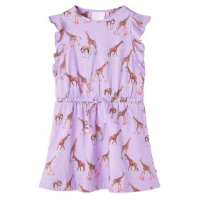 Child's dress with lilac ruffled sleeves and drawstring 116 by , Children's dresses - Ref: Foro24-14602, Price: 14,99 €, Disc...