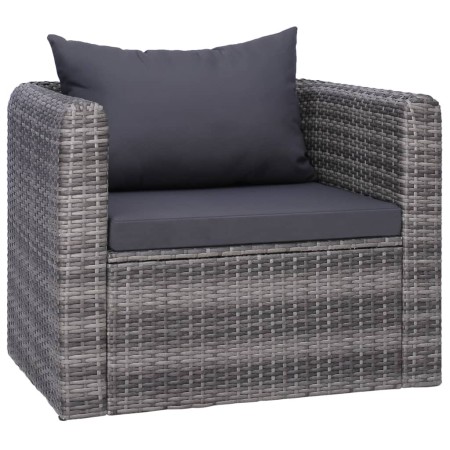 Garden chair with gray synthetic rattan cushions by vidaXL, Garden chairs - Ref: Foro24-44161, Price: 192,60 €, Discount: %