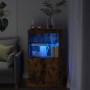 Sideboard mit LED-Leuchten aus geräuchertem Eichenholzwerkstoff von , Schließfächer und Lagerschränke - Ref: Foro24-836627, P...