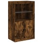 Sideboard with LED lights smoked oak engineered wood by , Lockers and storage cabinets - Ref: Foro24-836627, Price: 99,80 €, ...