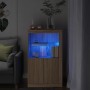 Sideboard with LED lights Sonoma oak engineered wood by , Lockers and storage cabinets - Ref: Foro24-836625, Price: 90,76 €, ...