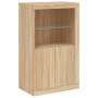 Sideboard with LED lights Sonoma oak engineered wood by , Lockers and storage cabinets - Ref: Foro24-836625, Price: 90,76 €, ...