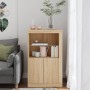 Sideboard with LED lights Sonoma oak engineered wood by , Lockers and storage cabinets - Ref: Foro24-836625, Price: 90,76 €, ...