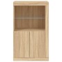 Sideboard with LED lights Sonoma oak engineered wood by , Lockers and storage cabinets - Ref: Foro24-836625, Price: 90,76 €, ...